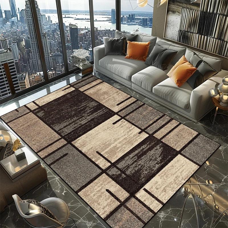 Ковры с геометрическим скандинавским узором для гостиной 200x300см Роскошные большие ковры для комнаты Машинная стирка Нескользящий европейский татами-мат