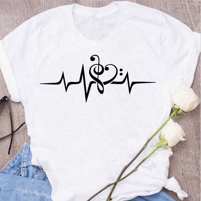Новая футболка Harajuku Funny Music Note Art T 3D Printe женская футболка музыкальные топы короткие рукава черная футболка