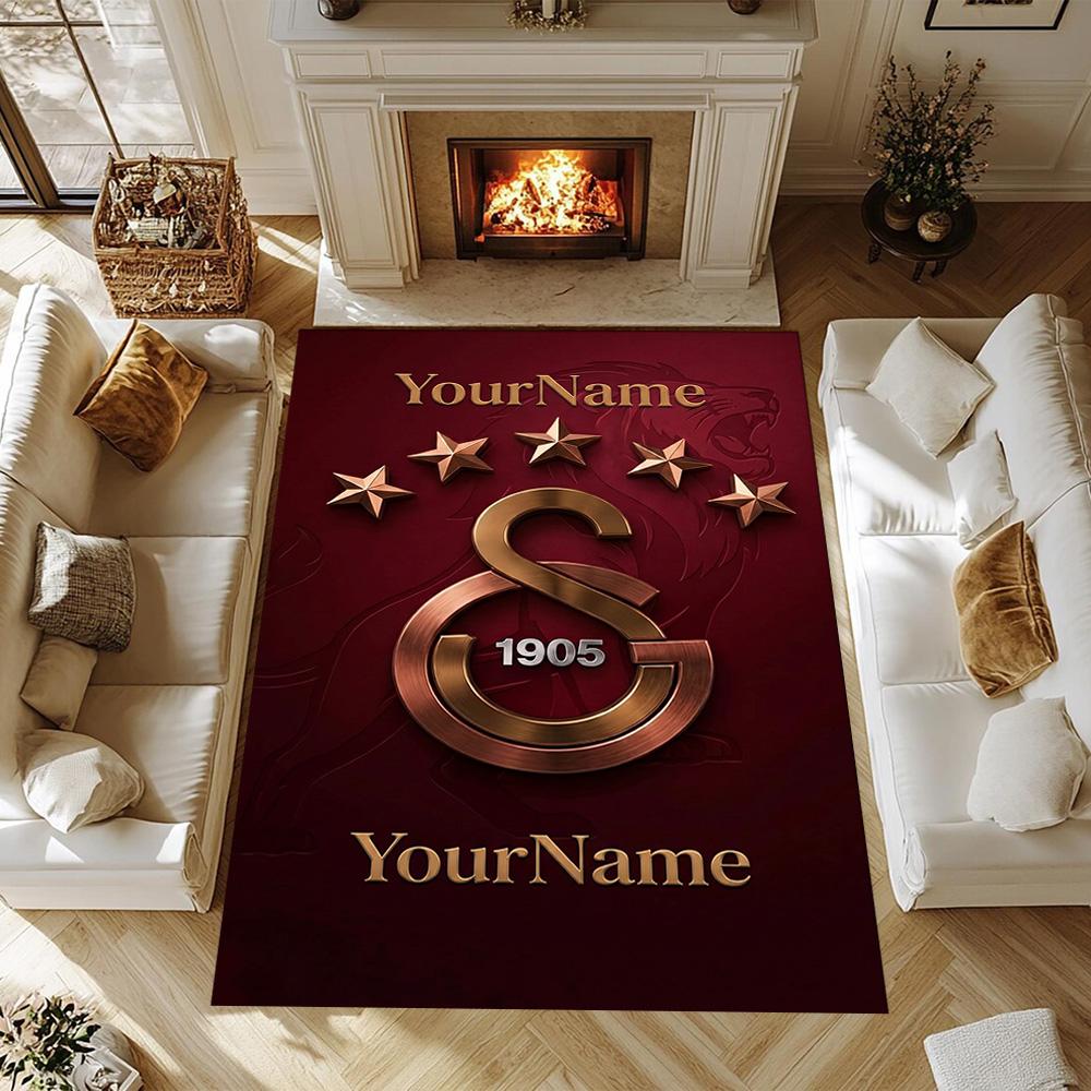Galatasaray 248 Customize Text Floor Rug Office Rug Suitable for Bedrooms Game Room Decorate room Entryway Antislip Carpet Anime Office Decor
