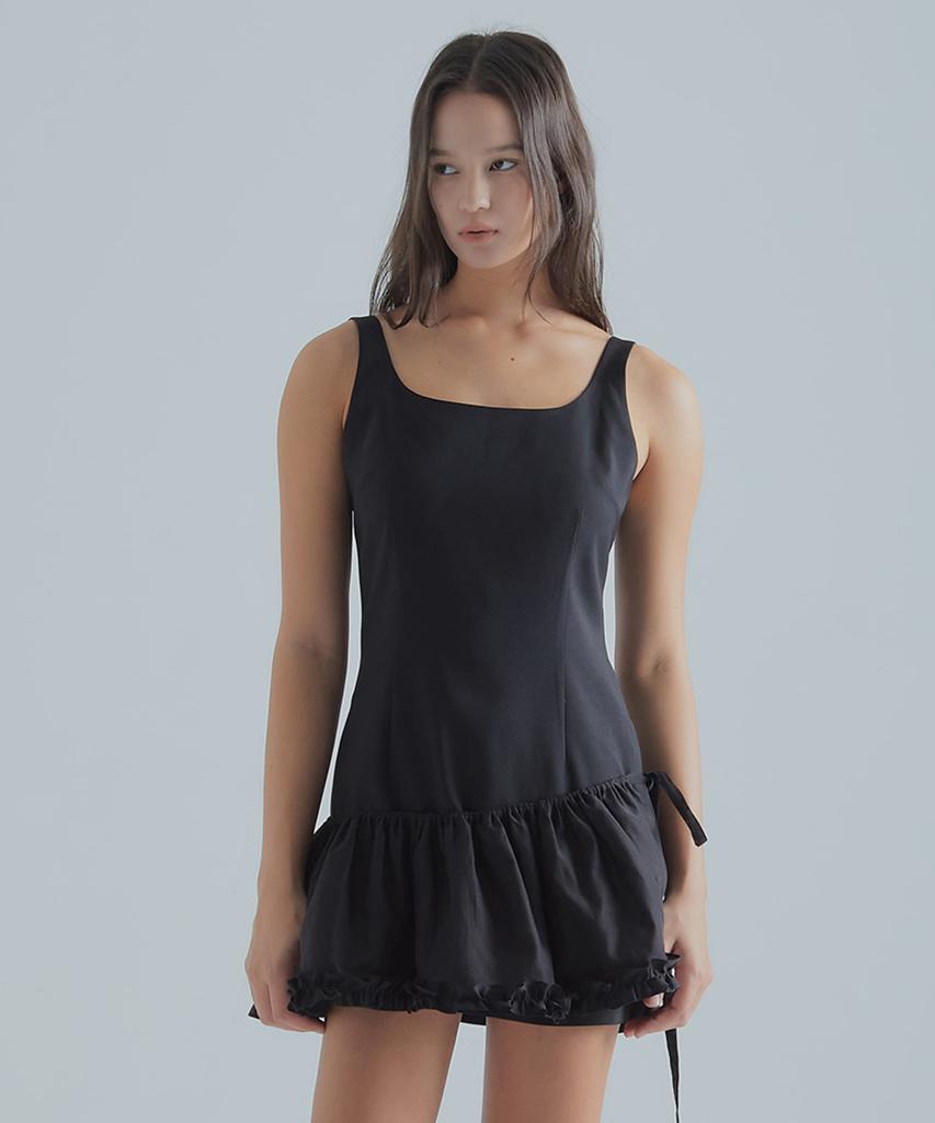 Peulaentigseobiseu Layered Mini Dress - Black