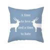 Office Living Room Home Pillowcase Fresh Elk Blue Pattern Pillowcase Car Ornaments