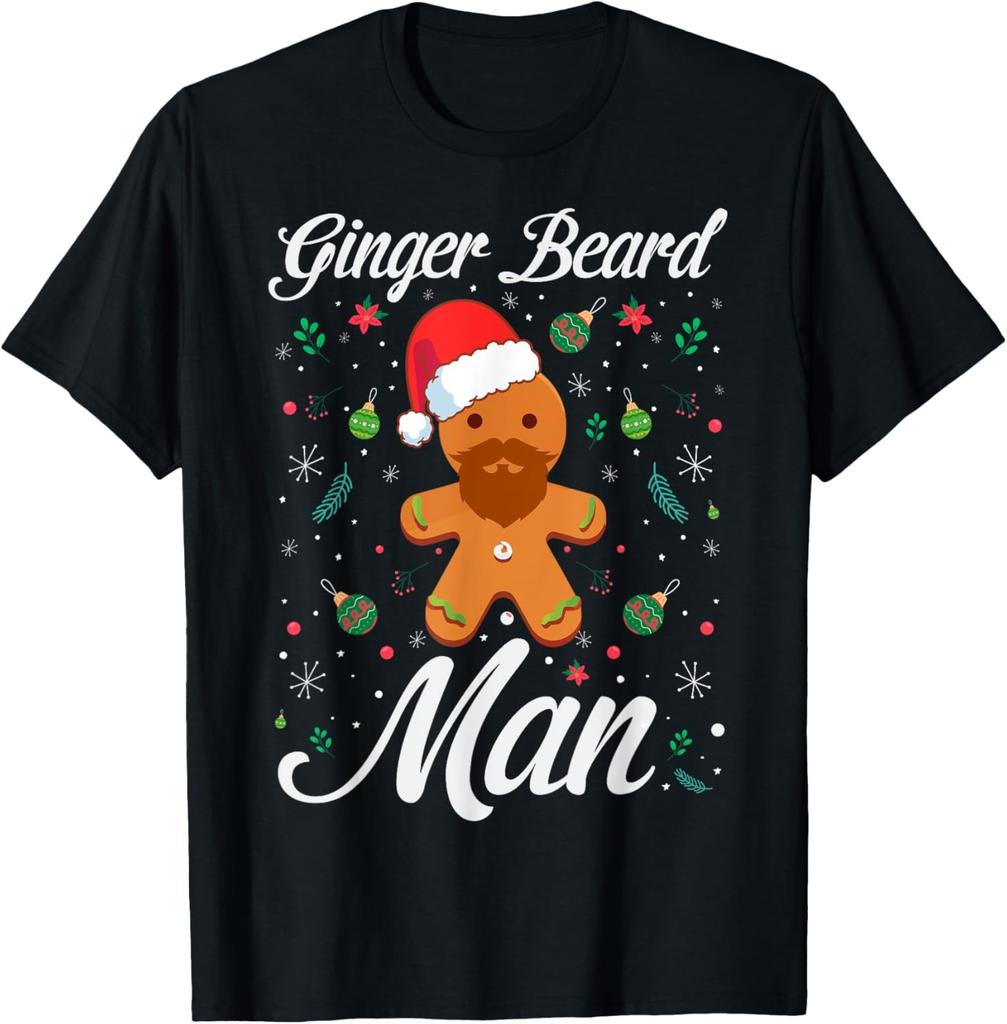 Ginger Beard Men Beard Lover Christmas Novelty T-Shirt