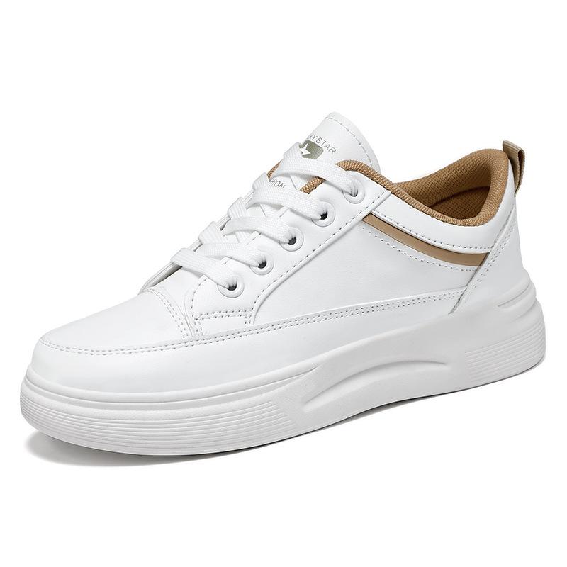 White Shoes for Women Spring and Autumn Casual Skateboard Shoes Fashion Platform Low-Top Vulcanized Shoes Lace-Up Women Sneakers