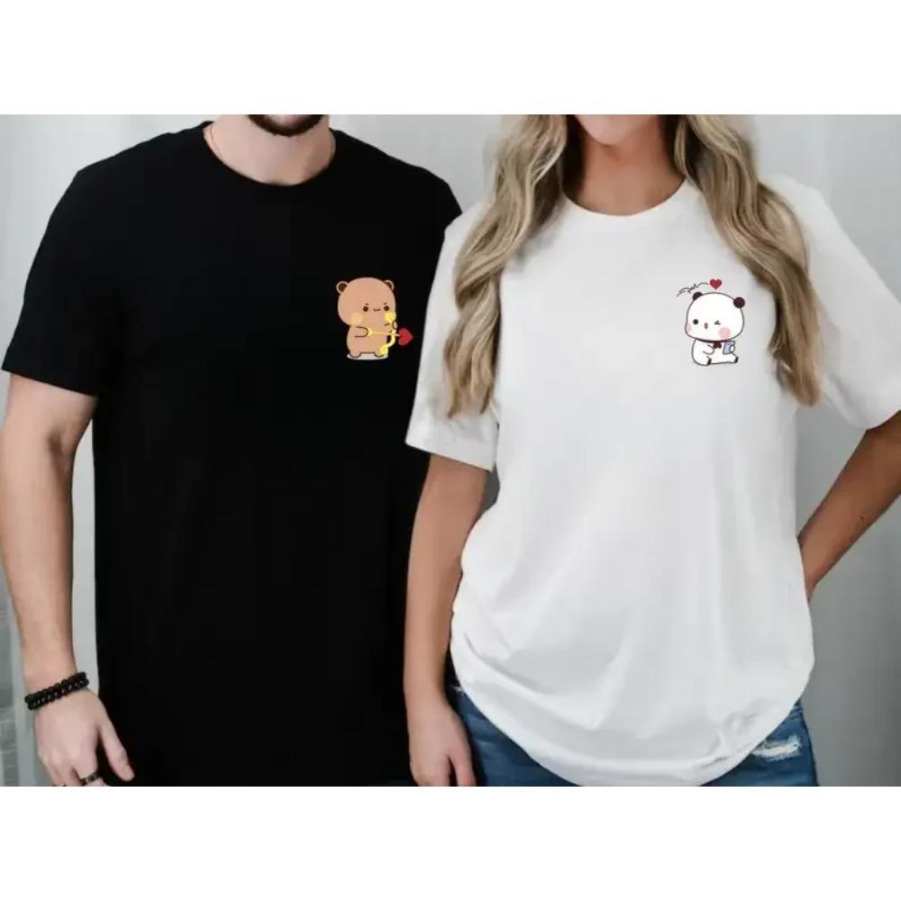 Купить Bubu Dudu Пара Медведь Панда , Милая Парная Футболка Футболка Подарок для Пары Подарок на День Святого Валентина для Мужчины и Женщины