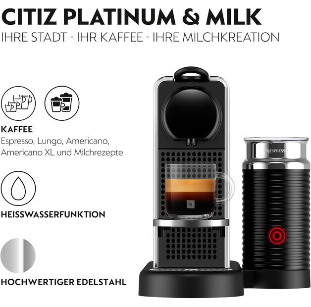 Capsule Coffee Machine Krups XN 630D CitiZ & Milk Platinum