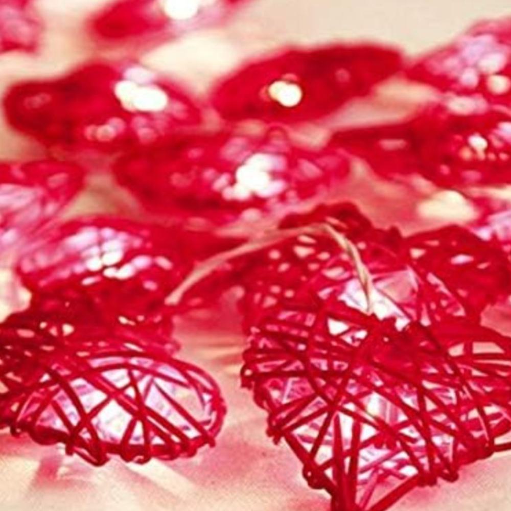 3м 20 светодиодов Красный свет в форме сердца Гирлянда на День святого Валентина Декор Гирлянда в форме сердца на батарейках для дома Валентина Свадебная вечеринка Юбилей