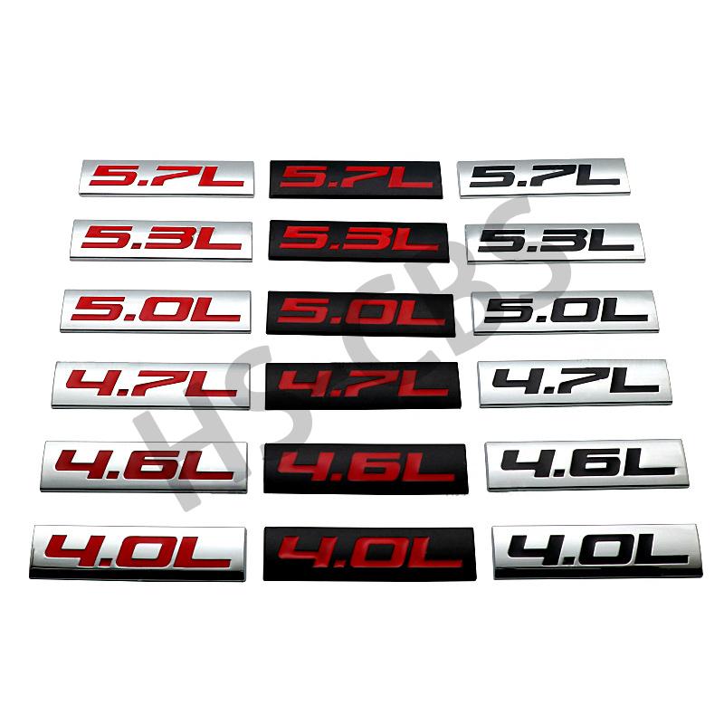fsbn3 3D Metal 4.0L 4.6L 4.7L 5.0L 5.3L 5.7L Car Rear Trunk Emblem Badge For Jepp Dodge Volvo Ford Cadillac Chevrolet Honda Toyota