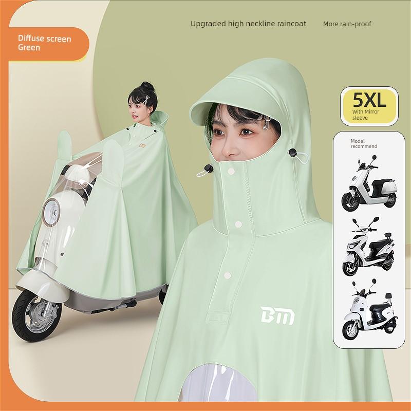 Electric Scooter Raincoat for Women, Single-Person, Adult, Long, Full-Body, Heavy-Duty, New Model, Thickened Rain Poncho