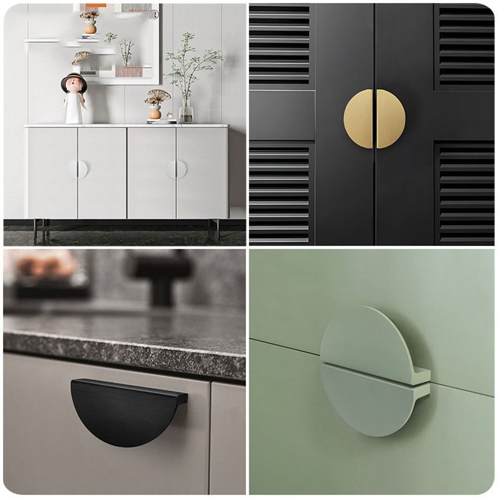 Скрытая ручка-полумесяц, полукруглые ручки для ящиков, новая невидимая застежка для шкафа