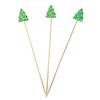 100PCS Cocktail Picks, Christmas Theme Disposable Fruit Tags, Bamboo Food Picks Toothpicks, for Fruits Desserts Cocktails Burgers