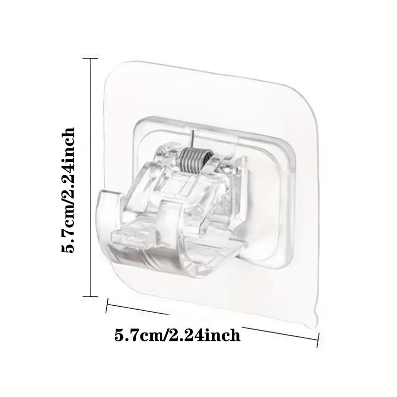 2Pcs Curtain Rod Clip Self Adhesive Hooks Punch-free Curtain Rod Clip Hook Window Curtains Wall Hanging Holder Household Accessories