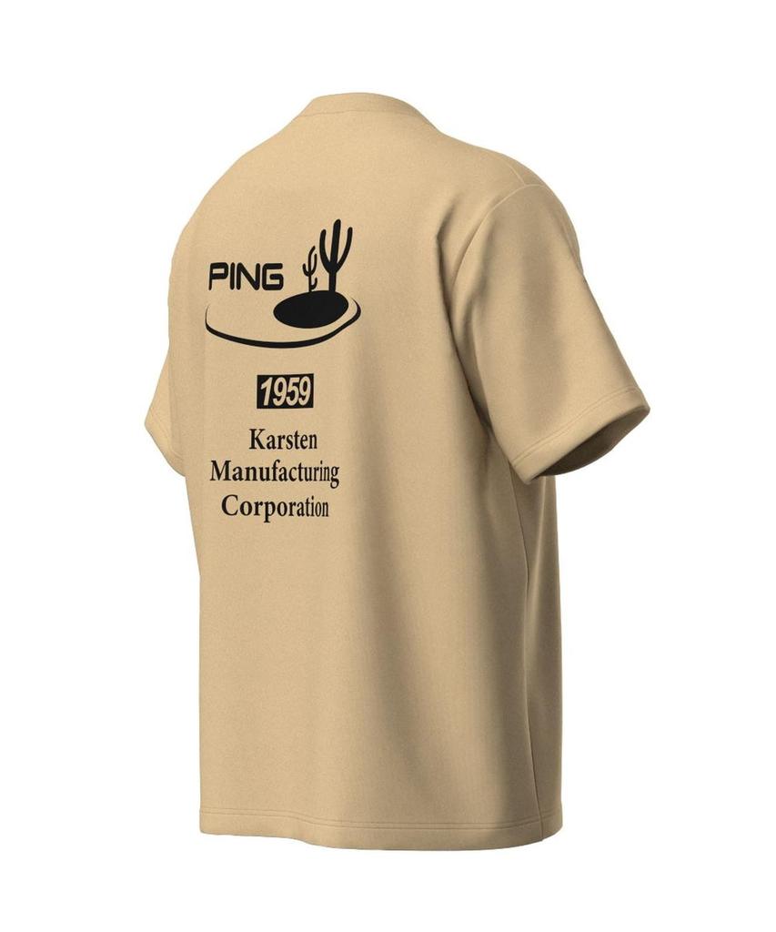 Short Sleeve Printed Up Golf S [Pin Apparel] Men's T-Shirt (Set Compatible) / / 621-4264801 040_Beige