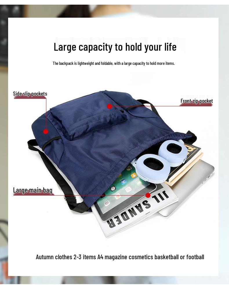 Мужской спортивный рюкзак-мешок для баскетбола - Большая вместимость, водоотталкивающий, с принтом логотипа