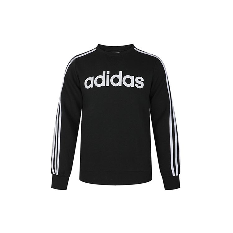 Adidas E 3S Crew Fl Толстовка на флисовой подкладке Мужские топы Черный DQ3084