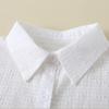 Fake Collar Women'S Pointed Neck Jacquard Round Neck Fungus Edge Lady'S Collar Shirt Stand-Up Collar Cotton White B507