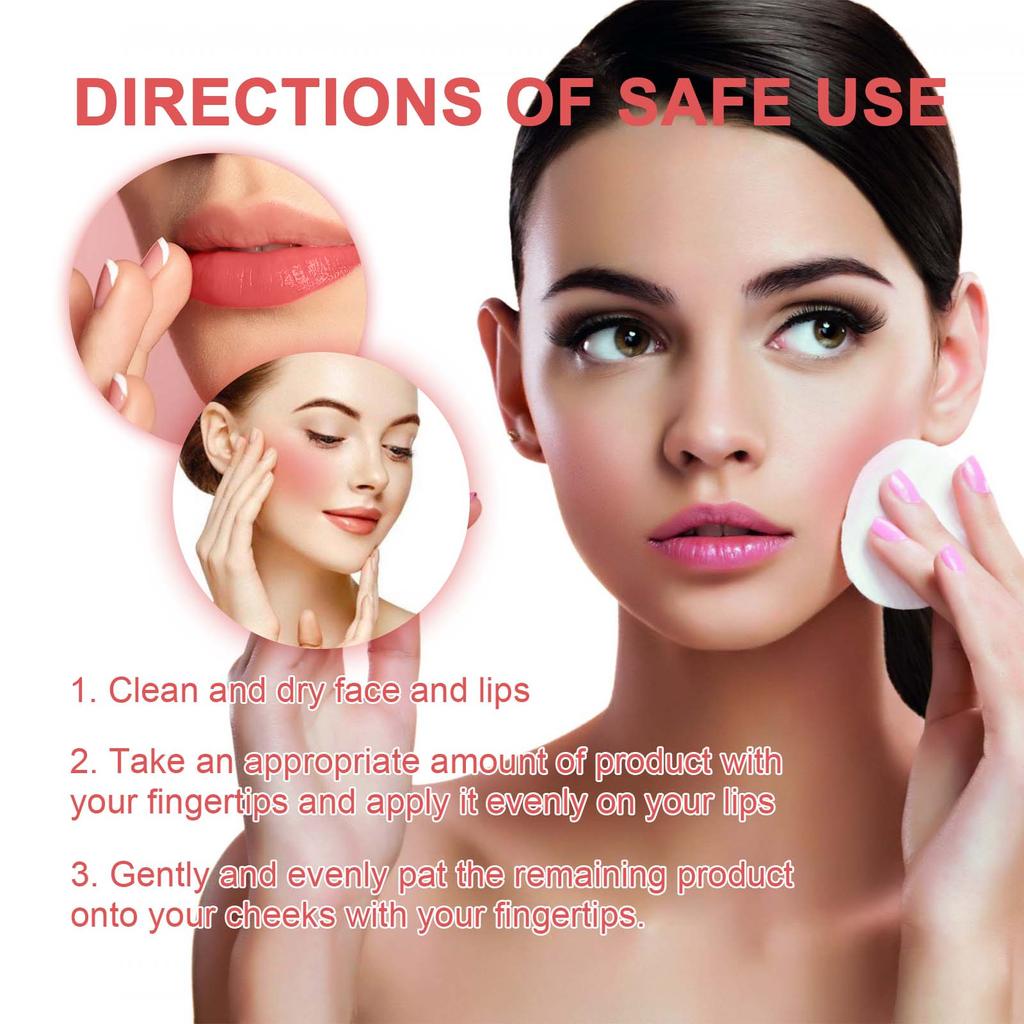 EELHOPE Blush Lip Gloss Stick Multi-Functional Makeup Lightweight Velvet Blush Lip Gloss Contour Suitable for Face and Lips 7g