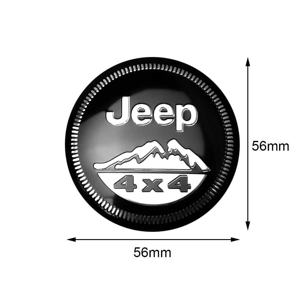 For Jeep 4PCS 56/60mm Car Vehicle Wheel Hub Center Cap Cover Decals Stickers Badge For Jeep Renegade Wrangler jk Compass Gran