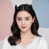 Glossy Demon Horn Barrettes Miniature Ox Horn Hair Clips Devil Horn Hairpins  Costume Party