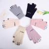 Finger Cute Panda Men and Women Winter Warm Furni Finger Cycling Touch Screen Knitted Gloves