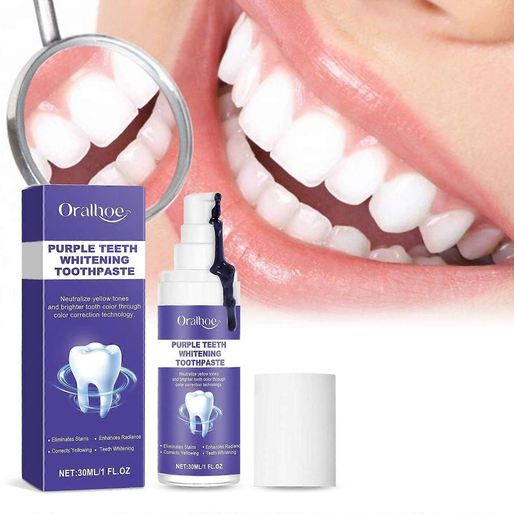 Limited time!!Oralhoe Purple Brightening Toothpaste - Brightens, Removes Stains, Improves Yellow Teeth, Gently Cleans And Cares For Oral Hygiene