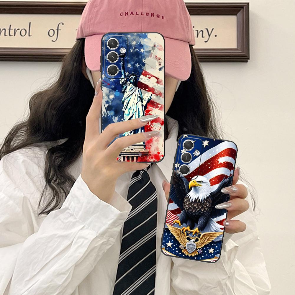 США Флаг Америки Чехол для мобильного телефона для Samsung Galaxy S26 S25 S24 S23 S22 S21 S20 Note20 Plus FE Ultra Цветная обложка Чехол