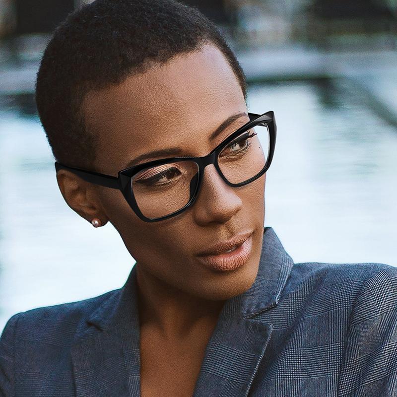 0 -0.5 -0.75 To -6.0 Blue Light Blocking Nearsighted Glasses For Women Spring Leg Cat Eye Minus Degree Prescription Spectacles