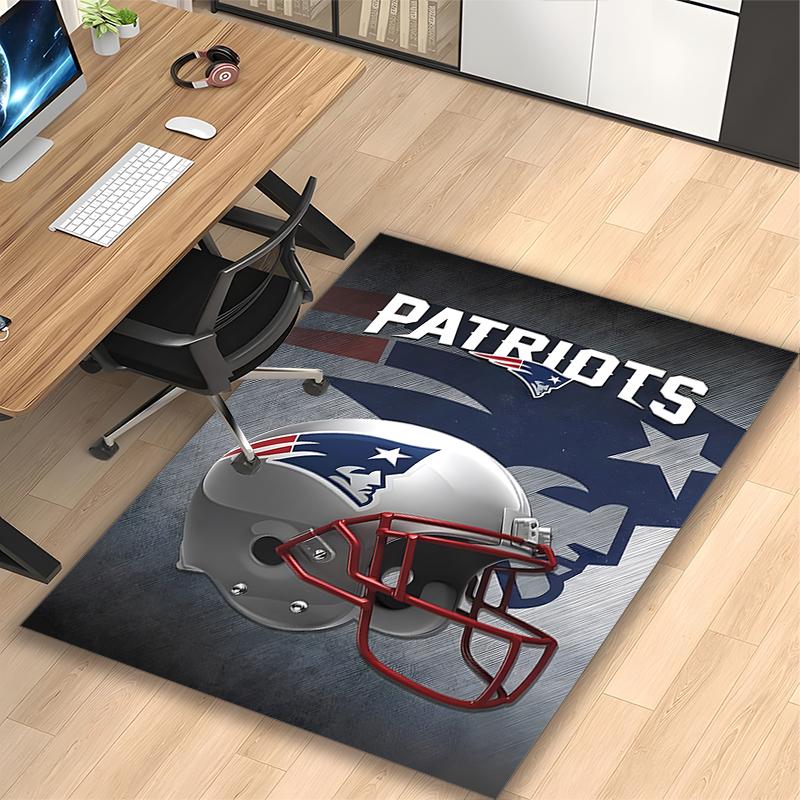 Patriot Helmet Emblem Rug Ideal for Reading Room, Multi-purpose Office Chair Sofa Carpet, Anti-slip Printed Home Area Rug