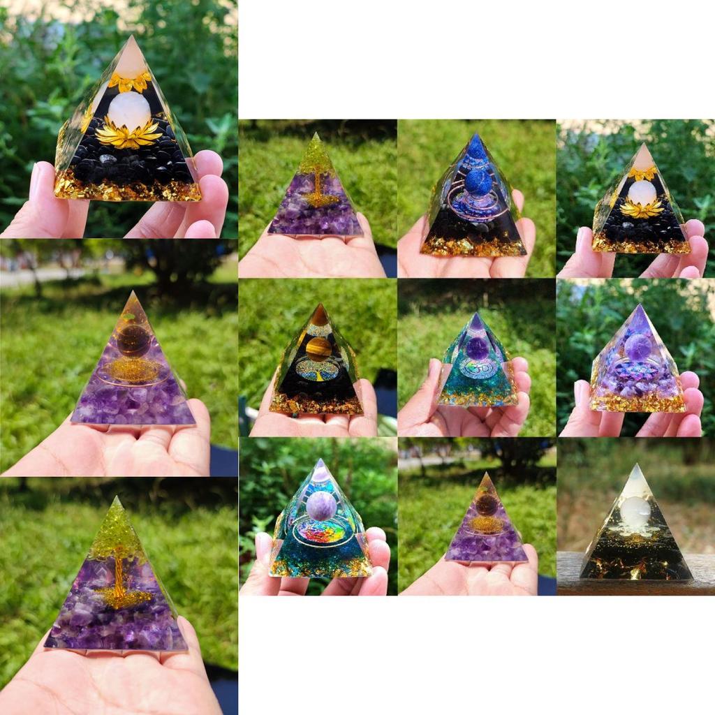 Luxurious Amethyst Pyramid Crystal Energy Orgone Home Ornament Perfect For Relaxation And Gift Giving