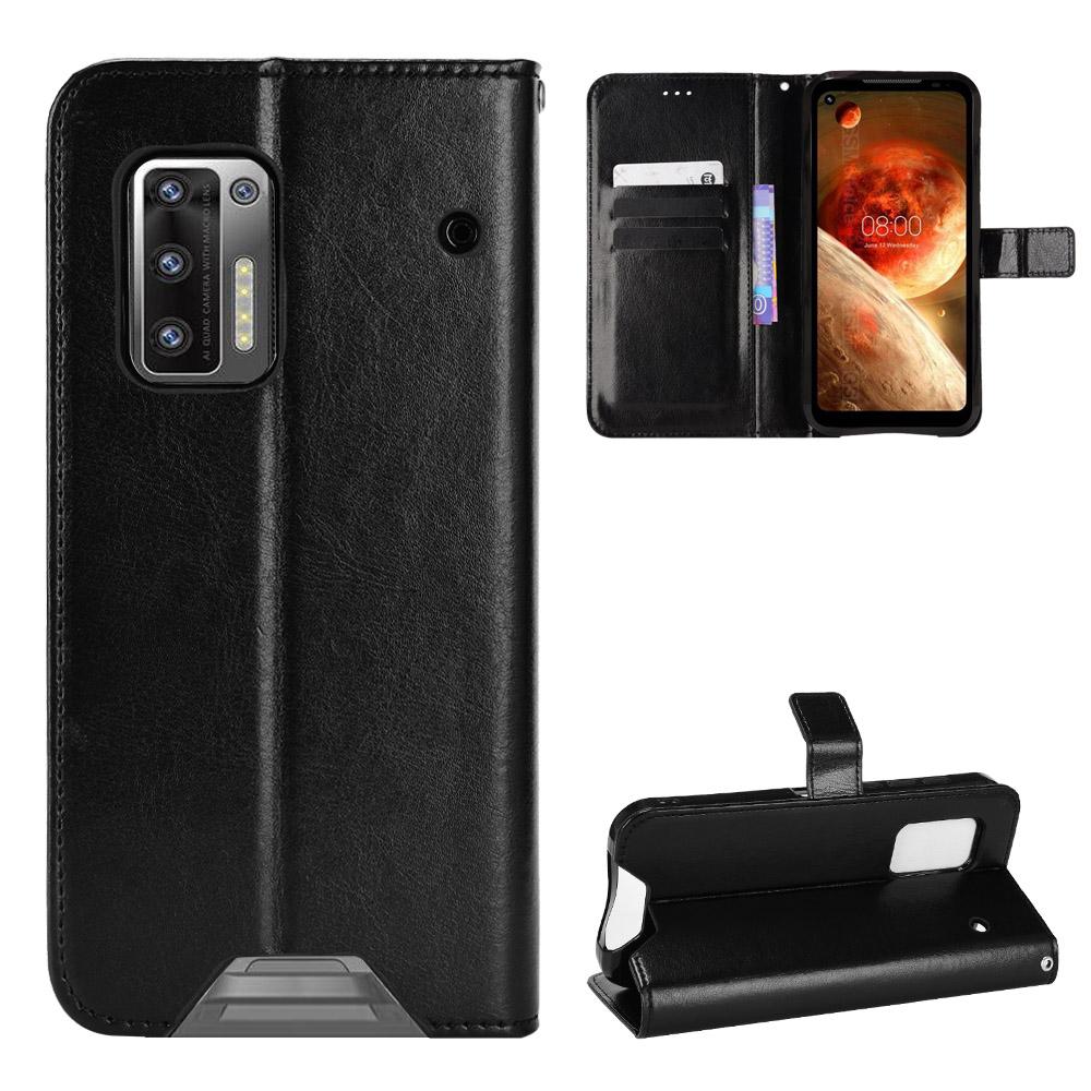 Чехол-бумажник для Doogee S97 Pro с подставкой и слотами для карт – Ударопрочный, пылезащитный, Бизнес-версия, прочный откидной кожаный чехол