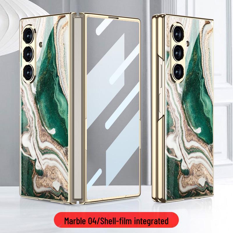 Складывающийся чехол Samsung Z Fold7 Мрамор: Стильная и модная стеклянная крышка для женщин