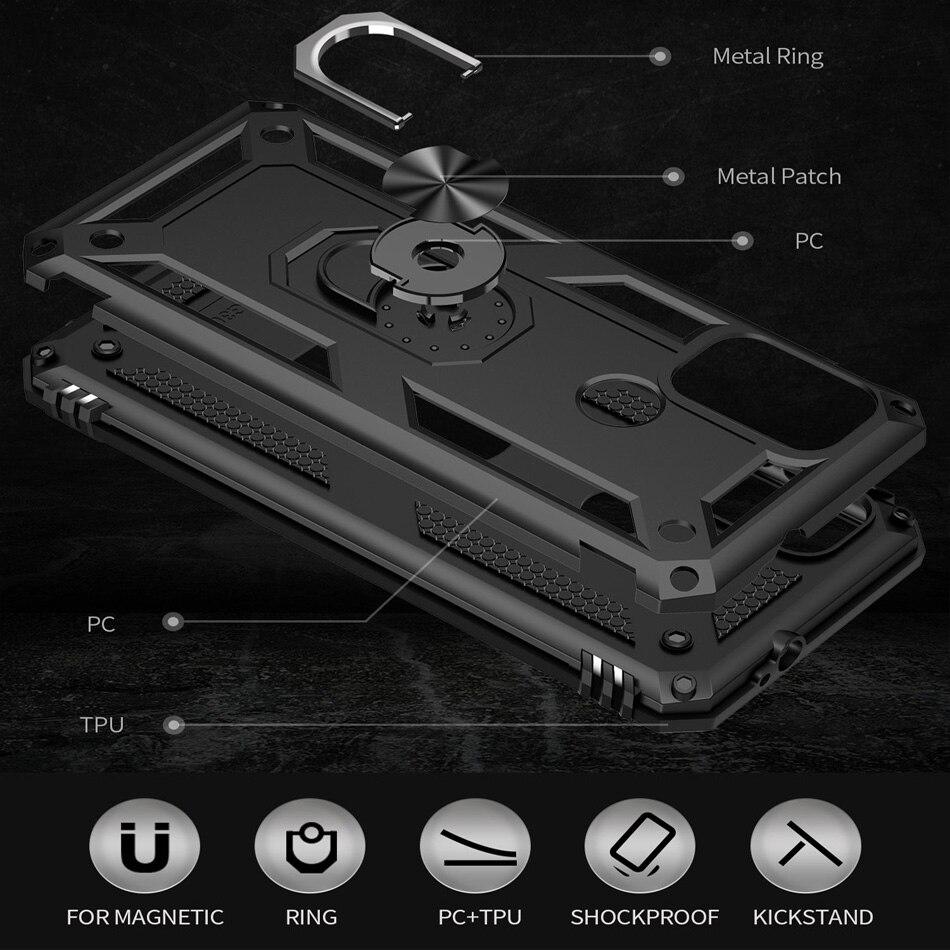 Бронированный чехол для Motorola Moto G Pure G50 G60 G20 G30 E7 G40 Fusion G100 Stylus G8 G9 One 5G Ace Play Power с магнитным кольцом