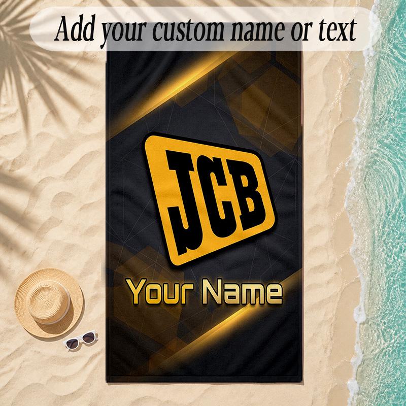 Beach TowelJCB Custom Name Text Personalized Soft Towel for Beach Pool Indoor Home Decor Gift