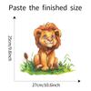 Playful Hand Painted Lion Cub in Grass Toilet and Wall Sticker Set Waterproof Self-Adhesive Removable Decal for Bathroom WC Decoration