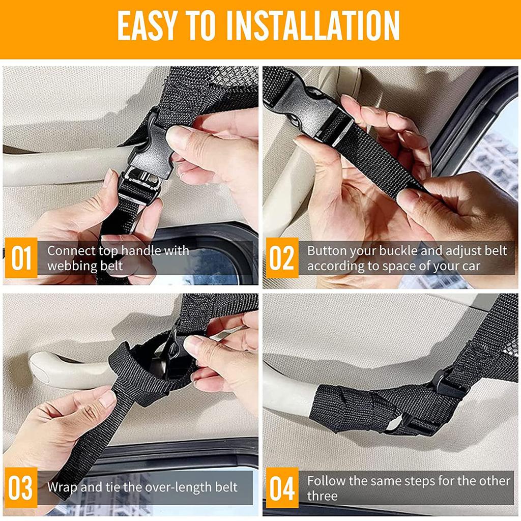 Car Roof Storage Net Pocket Car Roof Net Pocket Strong Load-Bearing Large Capacity Luggage Suspension Net Car Storage