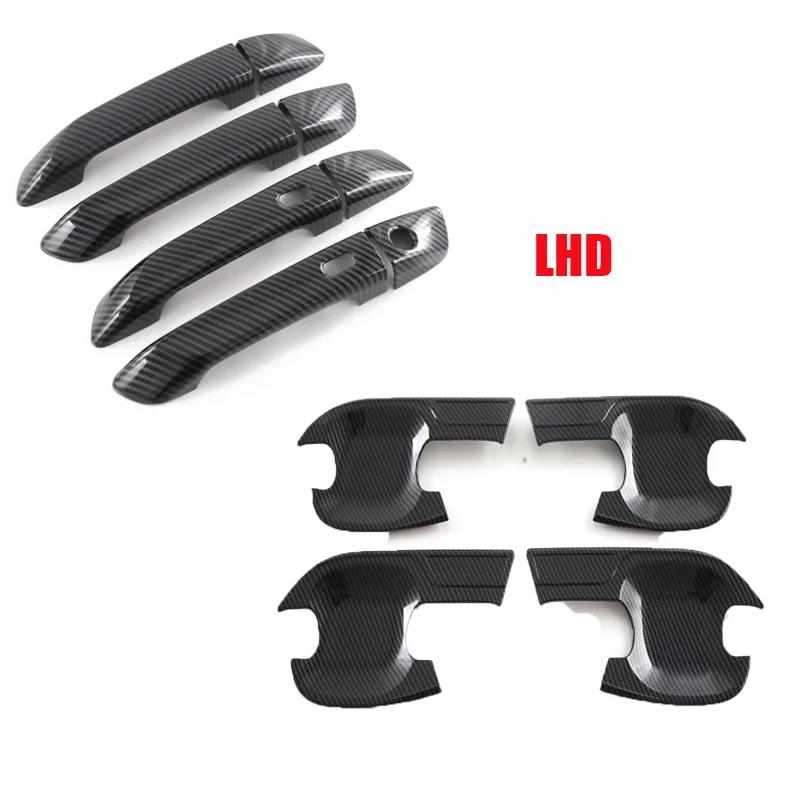 LHD RHD For Isuzu MU-X MU X 2024 ABS carbonfiber Side Door Handle Cover Trim Door Bowl Sticker Protector Accessories