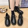Platform College Style Lace-up Small Leather Shoes Women's Spring and Summer New Fashion Retro British Style Japanese Women's Shoes