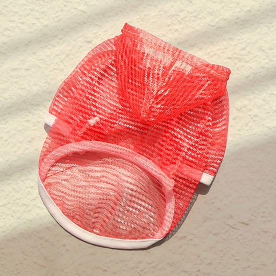 Одежда для домашних животных Легкая сетчатая ткань с капюшоном и коротким рукавом Дышащая одежда для защиты от солнца Легко стирается Быстросохнущая жилетка для домашних животных