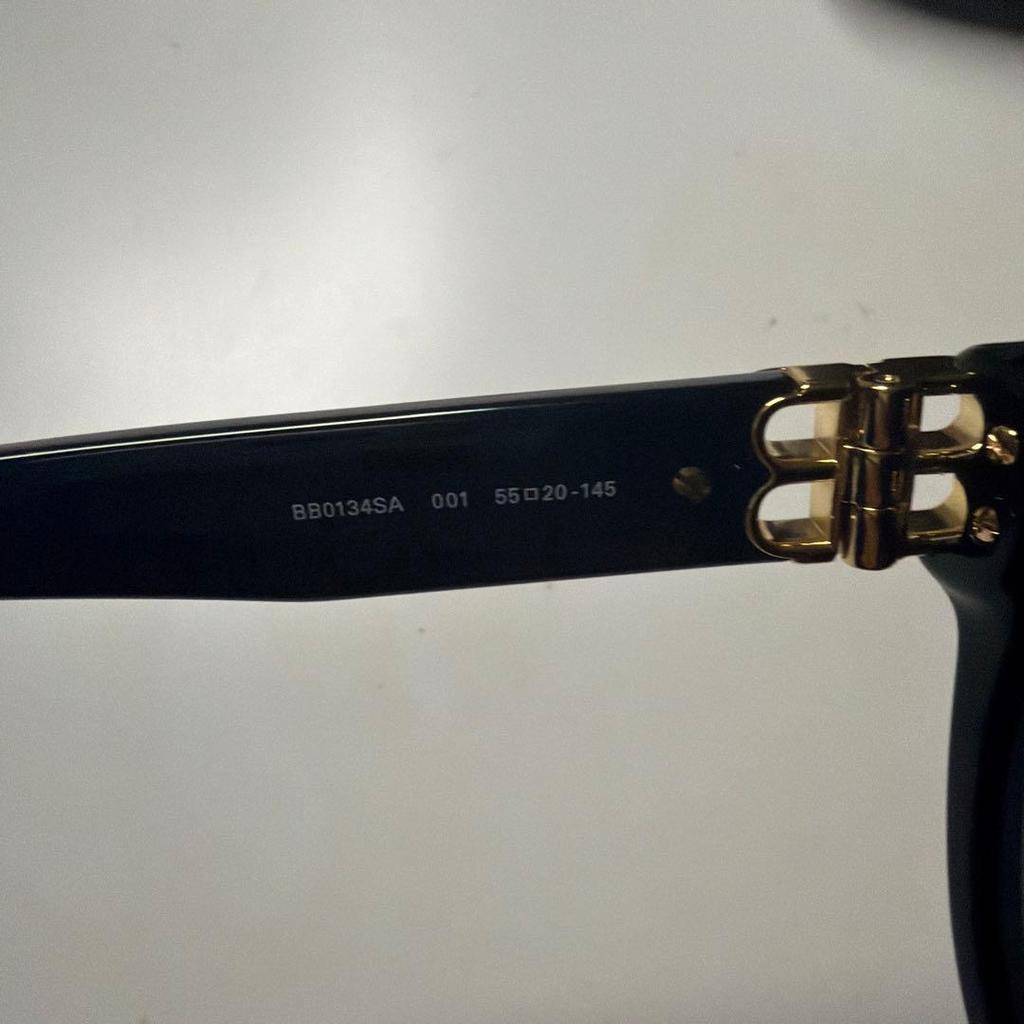 Used BALENCIAGA BB0134SA Sunglasses Black with Gold Case