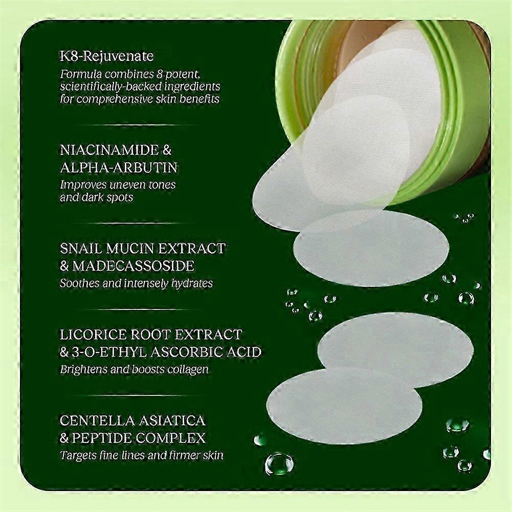 Toning Polish Pads - Korean Skincare for Dark Spots, Wrinkles & Dull Skin - Hydrating Facial Treatment with Snail Mucin, Niacinamide-pxrb