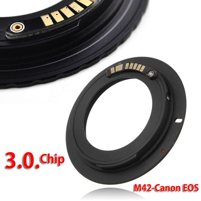 Black M42 Chips Lens To Canon EOS EF Mount Ring Adapter AF III Confirm