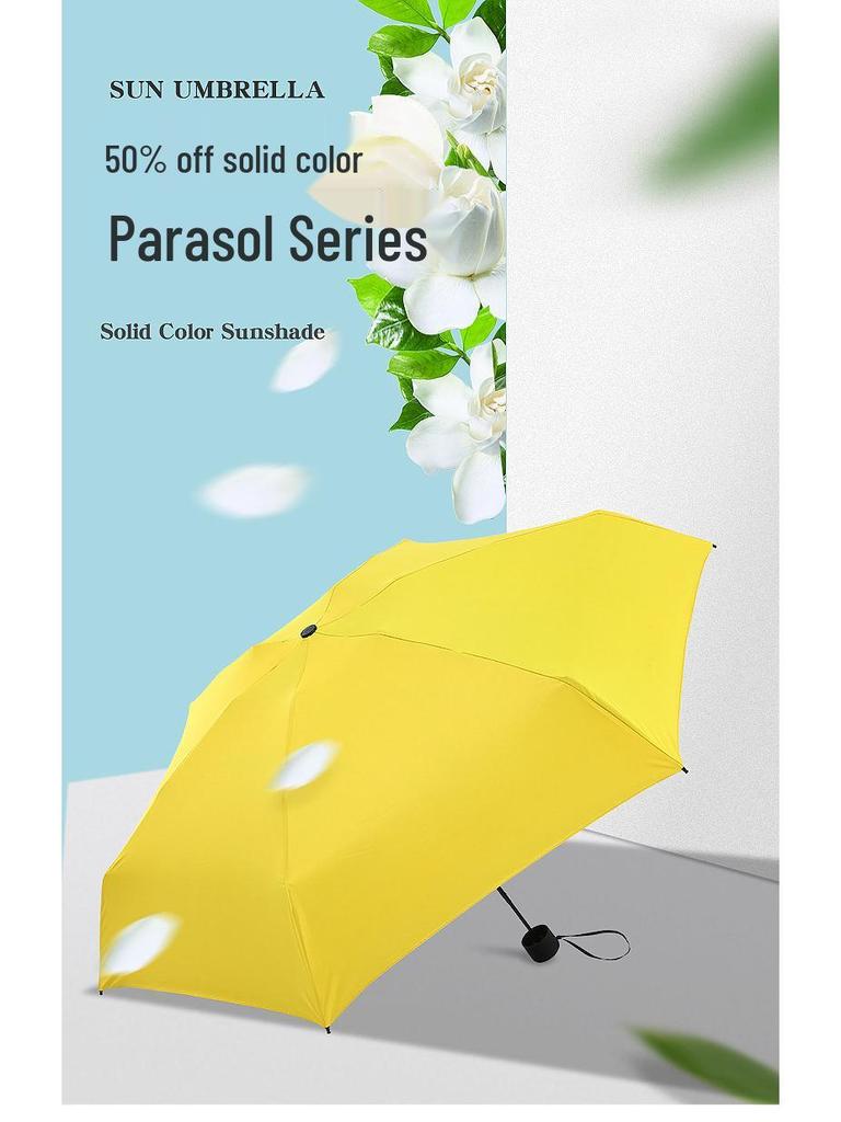 Компактный зонт двойного назначения с УФ-защитой от солнца и дождя, портативный складной солнцезащитный козырек с принтом