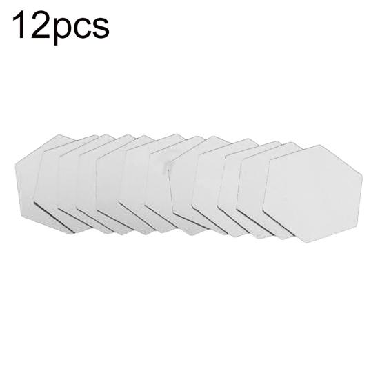 12Pcs Hexagonal Self Adhesive Mirror Effect Wall Sticker Living Room Decal Decor