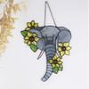 Elephant Sunflowers Window Hanging