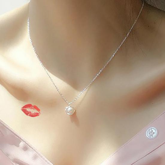 Ожерелье из искусственного жемчуга Элегантное ожерелье с подвеской в ​​форме ракушки для свиданий