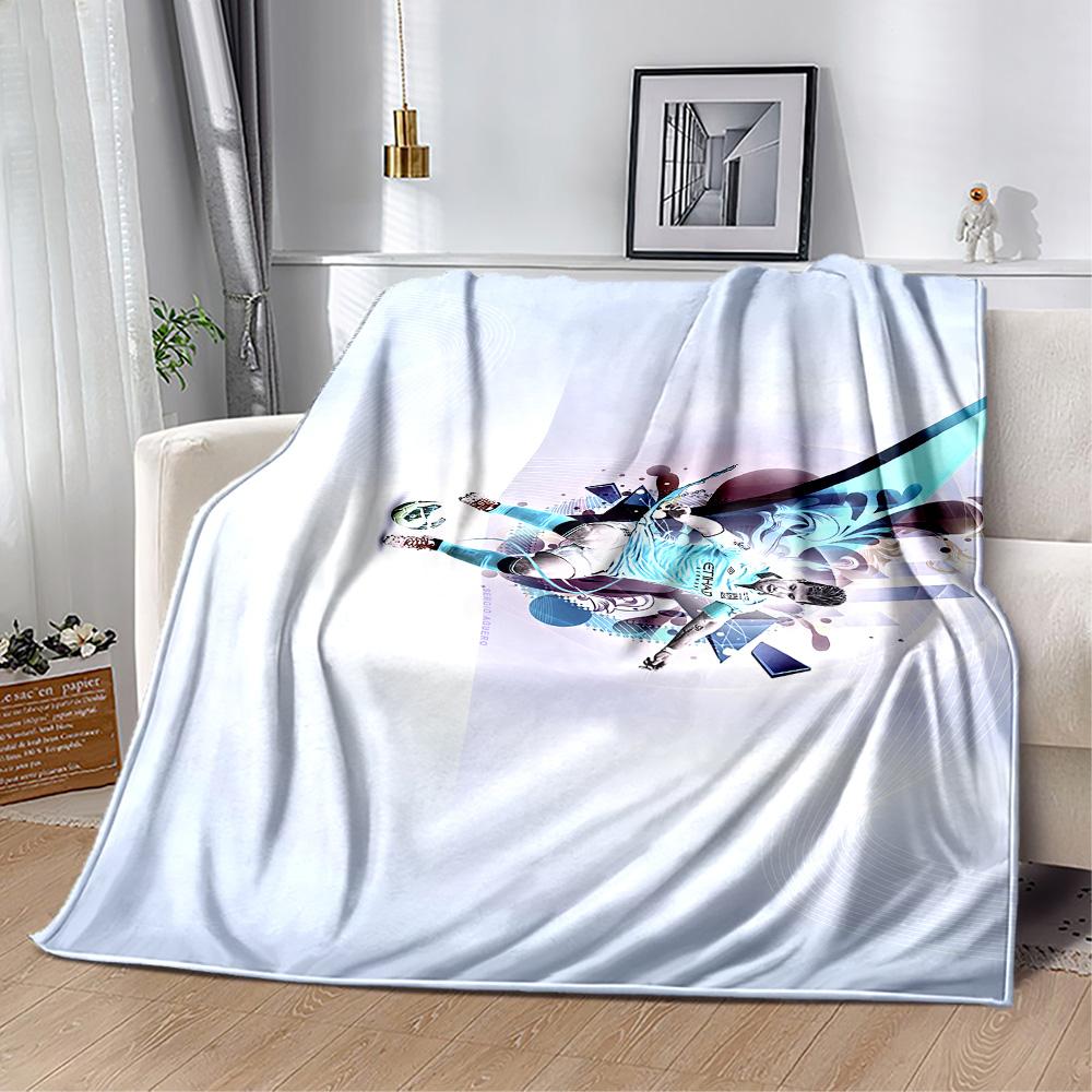 Dynamic Soccer Player Artwork Blanket Durable Comfort Perfect for Bedding Office Chair Livingroom for All Seasons Digital Print