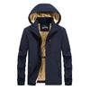 New Autumn and Winter Men's Clothing Fleece Thickened Hooded Jacket Men's Multi-pocket Removable Hat Jacket