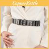 Retro Double Row Belt Iron Buckle Hollow Pattern Stylish Jeans Streetwear Looks