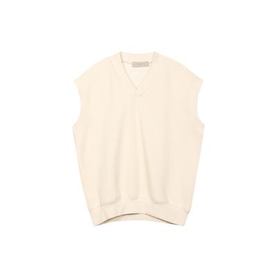 Essentials FW22 Ребристый вязаный жилет с V-образным вырезом Мужские топы Яичная скорлупа-белый FOG-FW22-890