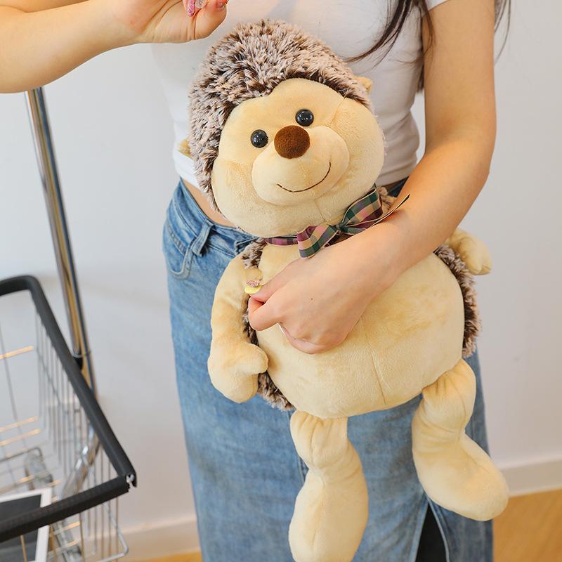 Ugly cute ribbon hedgehog plush toy ground marketing ring gift children sleeping rag doll office decoration