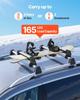 Ski & Snowboard Roof Rack, Carry up to 4 Pairs of Skis or 2 Snowboards, 2 PCS Aluminum Universal Car Roof Rack Top Holder with Lock & Rubber Padding,